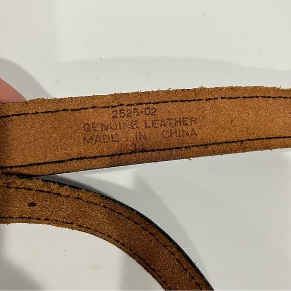 Vintage leather‎ belt with Eagle brass buckle by John T. Judd size 34 - Picture 5 of 6